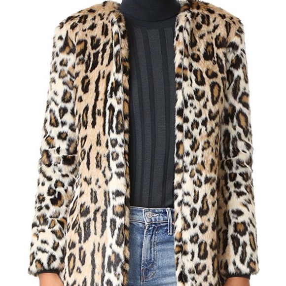 Cupcakes and Cashmere Faux Fur Leopard 🐆 coat 🧥 - Picture 1 of 6
